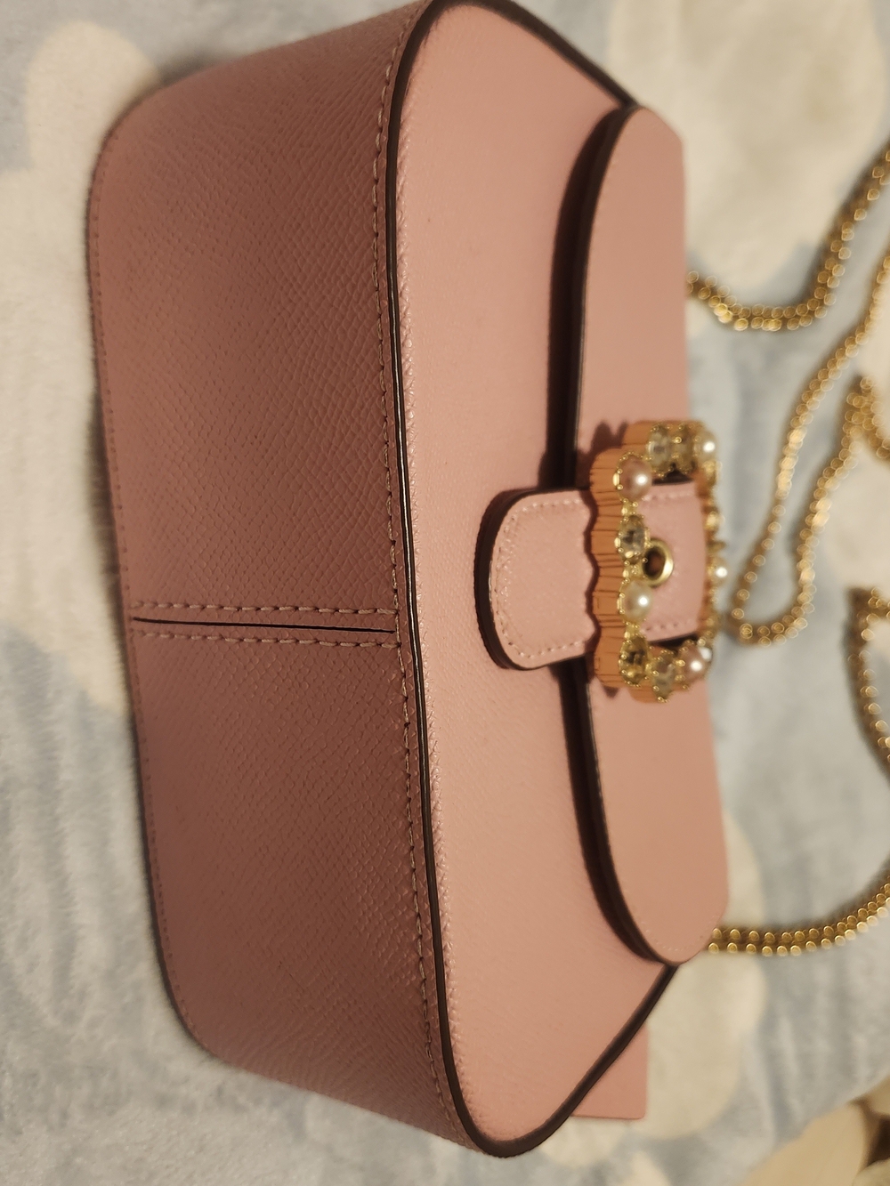 Coach Gemma Pink Leather Pearl Buckle Crossbody Bag - Picture 3 of 8